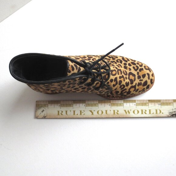 Matiko Sharon Leopard Animal Print Brogue Lace Up Oxford Platform Boots 6 - Picture 7 of 10